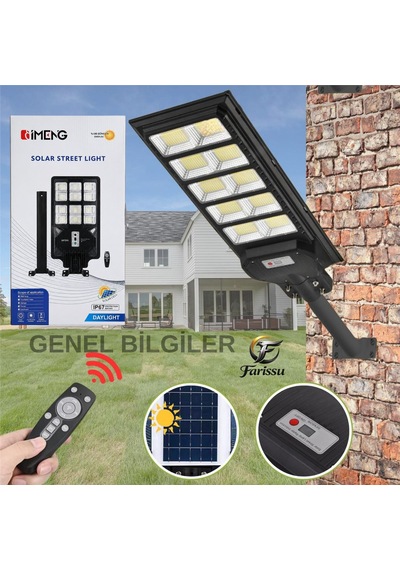 Gımeng 300w Solar Güneş Enerjili Bahçe Ve Sokak Lambası - 240 Led Hareket Sensörlü Ip67 Su Geçirmez 1 Adet