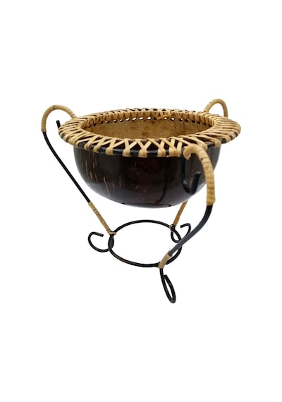 Hindistan Cevizi Şekerlik Spiral Coconut Metal Ayaklı Coconat Kase No 1