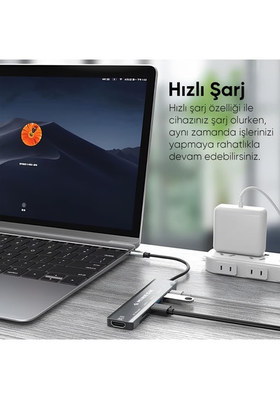 Macbook İle Uyumlu Usb-c Hub Çoklayıcı Hdmı/sd Card/micro Sd/usb 2.0/usb 3.0/usb-c/pd 100watt /