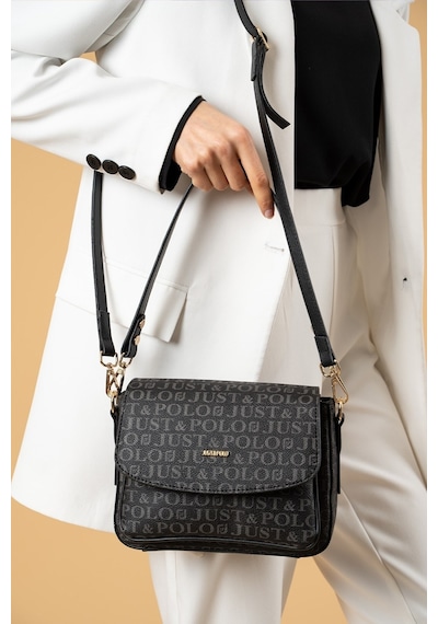 Just Polo Kadın Iki Askılı 3 Bölmeli Omuz Ve Çapraz Çantası Kombin 02185-mh Siyah