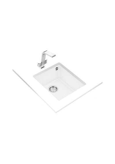 Teka Square 34.40 Tg Tek Hazneli Tezgahaltı Tegranite Eviye - Arctic White - 115230034