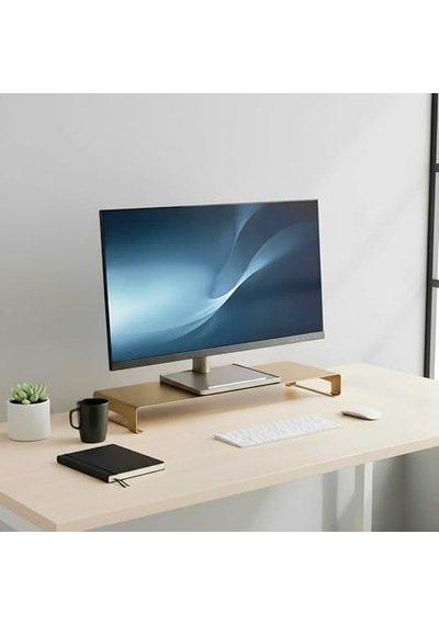 Prexua Riser Masaüstü Monitör Standı - Monitör Yükseltici Gold, Large