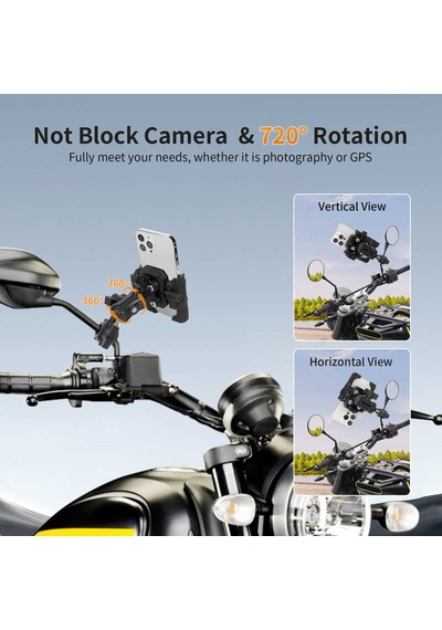 Mechrıg 9-16 Mm Boru Çapı Uyumlu Motosiklet Dikiz Aynası Telefon