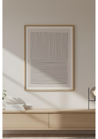Huhuli Ahşap Çerçeveli Minimalist Tablo Huhu575