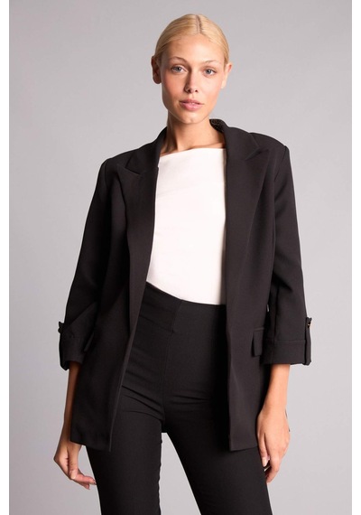 Defacto Oversıze Basic Siyah Blazer Ceket C3215ax26aubk81 Siyah-bk81