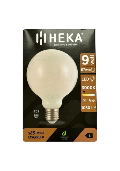 Tr Led Ampul, 9w 67w , 3000k Sarı Işık, E27 Duy, G95 Glop, 4 Adet Diğer