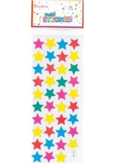 Ticon Sticker Renkli Kabartma Yıldız Cb-351