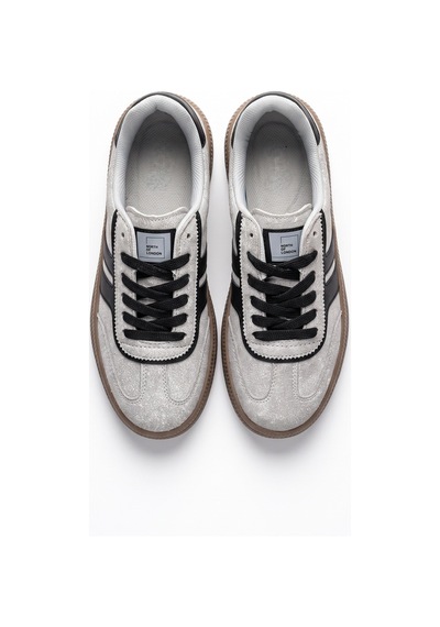 V.S.H Velvet Rota Kadın Gri-siyah Sneaker Spor Ayakkabı - Kadın Günlük Ayakkabı-2522