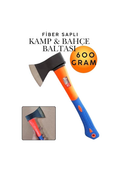 Fiber Saplı Kamp Baltası 600 Gr Profesyonel Nacak Kampçı El Baltası Odun Yarma Budama Kesme Doğrama Doğa Avcılık Outdoor Ekipmanları Ergonomik Kaymaz Fiberglas Saplı Mini Hafif Balta Takımı 600gr
