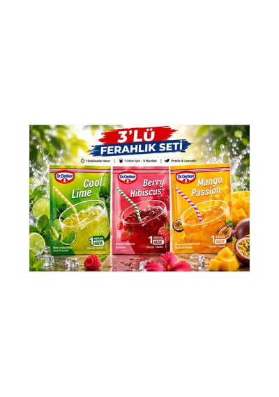 3 Lü Serinletici İçecek Seti Cool Lime + Berry Hibiscus + Mango Passion Karışık Lezzet Paketi - 903046577 Diğer