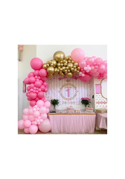 Krom Gold Pembe Fuşya Balon Zinciri 100 Adet A