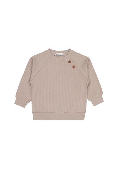 Civil Boys Süs Düğmeli 2-5 Yaş Sweatshirt - Bej Vizon