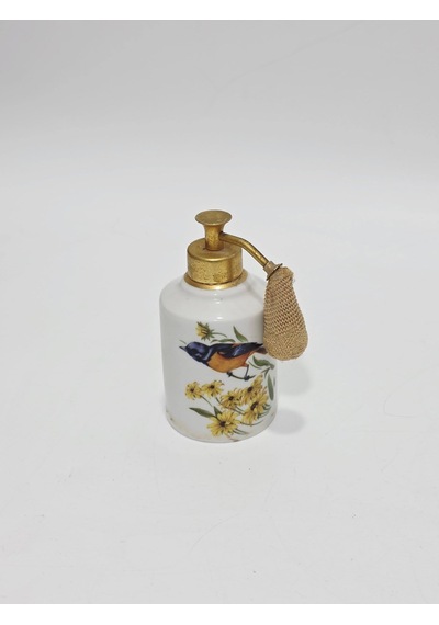 Limoges Kuş Desenli Porselen Parfüm Şişesi 12x6x6cm