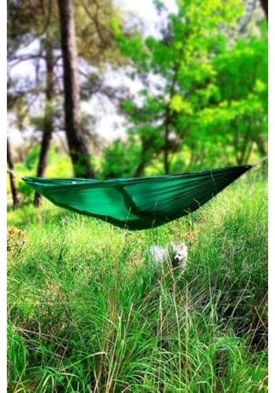 Bundera Kamp Hamağı Piknik Hamağı Bahçe Balkon Outdoor Kamp Salıncak Hamak Yeşil Açık Gri
