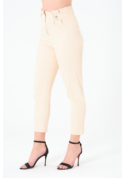 Sortie Collection Pileli Gabardin Pantolon Açık Bej