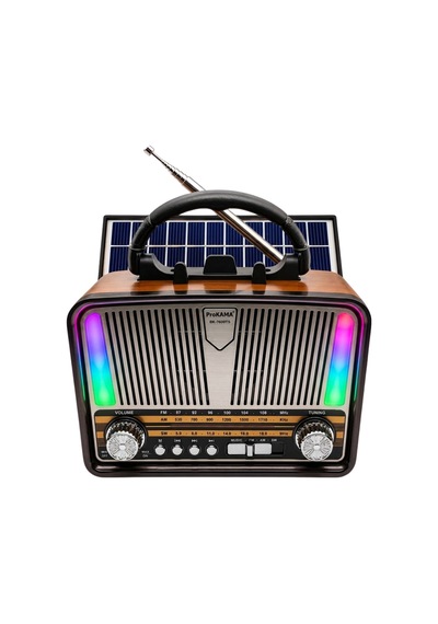 Prokama Nostaljik Tasarım Solarlı Bluetooth Radyo Yedek Pili