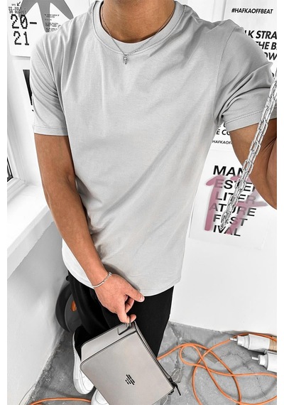 Gri Basic Premium Regular Fit Tişört Gri