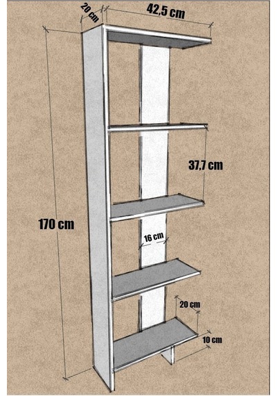 Basic Dekoratif Kitaplık Siyah Siyah