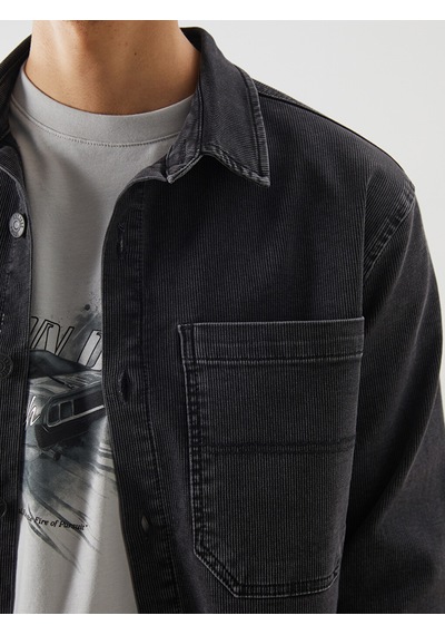 Lcw Jeans Antrasit Standart Kalıp Erkek Jean Ceket