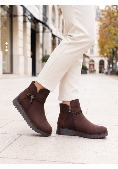 Nesilshoes Nesil Shoes Dvm 1001 Kahve Süet Kadın Fermuarlı Kışlık Bot