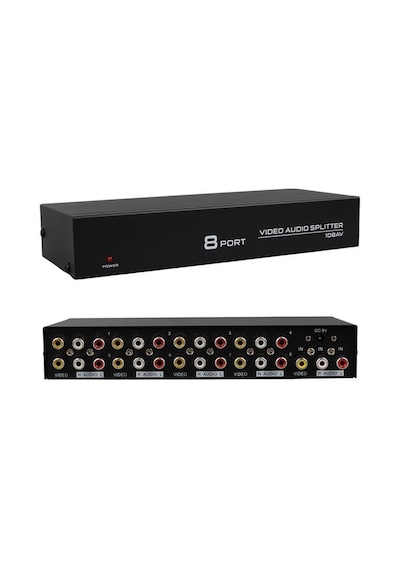 Pm-4832 8 Port Video Stereo Audio Dağıtıcı Çoğaltıcı 1024x768-85hz Beyaz - Çok Renkli