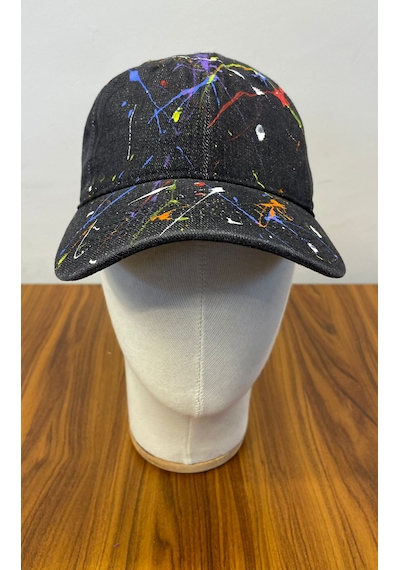 Jean Denim Kot Kumaş Vintage Unisex Cap Şapka Füme - Siyah