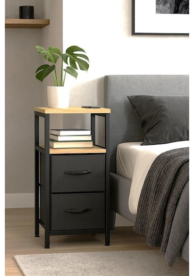 Miyuhome 2 Raflı Komodin Deri Çekmeceli Düzenleyici Yatak Odası Organizer Metal Komodin Antrasit Diğer Miyuhome 2 Raflı Komodin Deri Çekmeceli Düzenleyici Yatak Odası Organizer Metal Komodin Antrasit Diğer