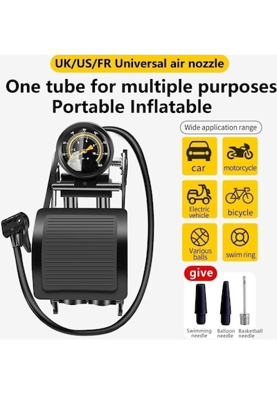 980p Çift Piston 160 Psi Bisiklet Motor Tekeri Şişme Havuz El Ve Ayak Hava Pompası