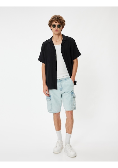 Koton Kargo Kot Şort Oversize Bermuda Cep Detaylı Pamuklu Açık İndigo 4sam40061ıd Açık İndigo Koton Kargo Kot Şort Oversize Bermuda Cep Detaylı Pamuklu Açık İndigo 4sam40061ıd Açık İndigo