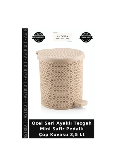 Özel Seri Ayaklı Tezgah Mini Safir Pedallı Çöp Kovasu 3,5 Lt Çok Renkli