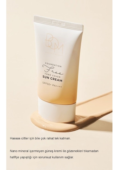 Ton Eşitleyici Vegan Güneş Kremi Foundatıon Free Tone Cover Sun Cream Spf50 Pa