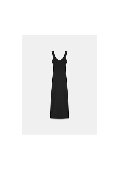 Dilvin 91733 Bra-free Midi Elbise-siyah-16505
