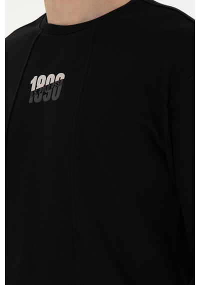 U.S. Polo Assn. Erkek Comfort Fit Bisiklet Yaka Siyah Sweatshirt 50293430-VR046