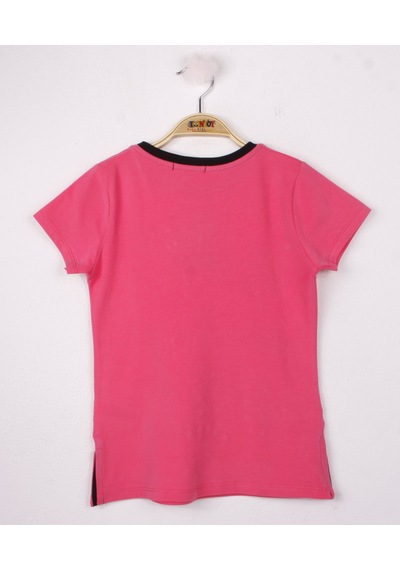 Toontoy Kids Toontoy Kız Çocuk Pullu İnci Detaylı T-shirt Fuşya