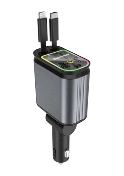 4 Ü 1 Arada Çift Usb Bağlantı Çakmaklık, Type-c Hızlı Şarjlı 66w,geri Çekilebilir Araç Telefon Şarj Cihazı Diğer
