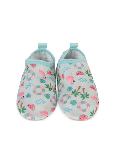 Civil Girls Flamingo Baskılı Tabansız 26- Deniz Ayakkabısı - Yeşil Mint