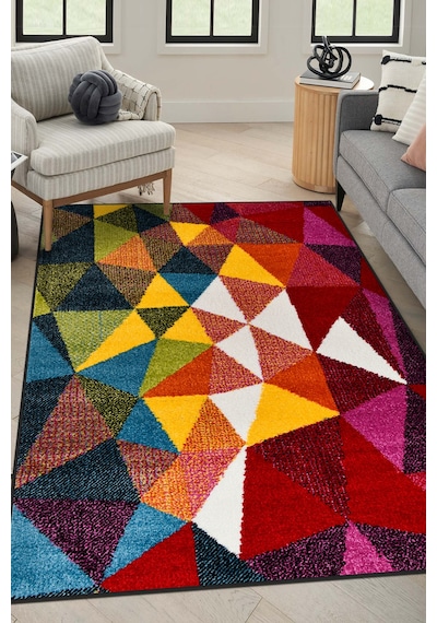 Colora Halı Koleksiyonu Yumuşak Renkli Kare Halı, Tozumaz, Modern Tasarım Ve Kolay Temizlik Multi 3