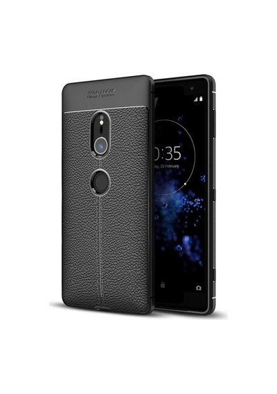 Sony Xperia Xz2 Kılıf Deri Görünümlü Renk Atmayan Dayanaklı Silikon Kapak Niss