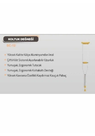 Alüminyum Koltuk Değneği - 1 Adet
