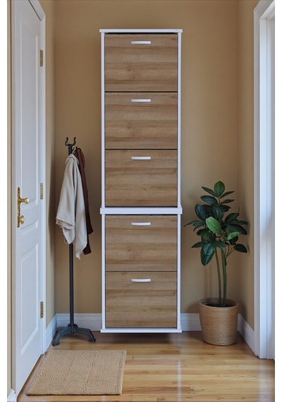 Eliusta Porta 10 Bölmeli Ayakkabılık Meşe 52 Cm Genişlikte 52x193x26 Cm Duvara Monte Ayakkabılık Meşe Eliusta Porta 10 Bölmeli Ayakkabılık Meşe 52 Cm Genişlikte 52x193x26 Cm Duvara Monte Ayakkabılık Meşe