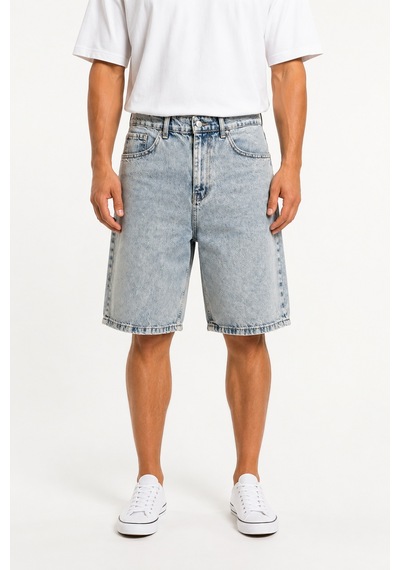 Respire Erkek Washed Jean Şort Koyu Mavi