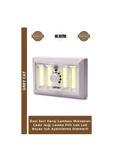 Özel Seri Garaj Lambası Mıknatıslı Çadır Işığı Lamba Pilli Cob Led Beyaz Işık Aydınlatma Dimmerli
