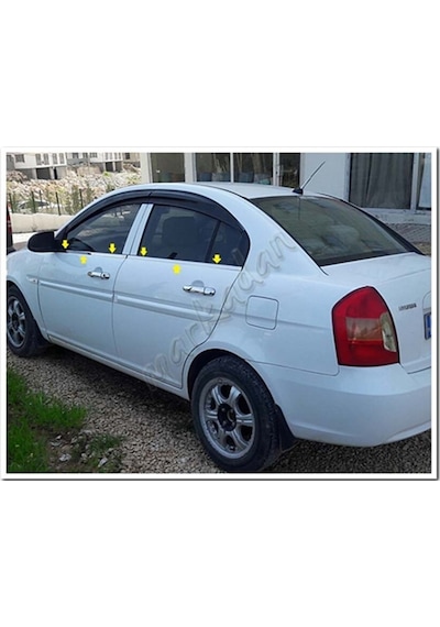 Markadan Hyundai Accent Era Krom Cam Çıtası 4 Parça Paslanmaz Çel