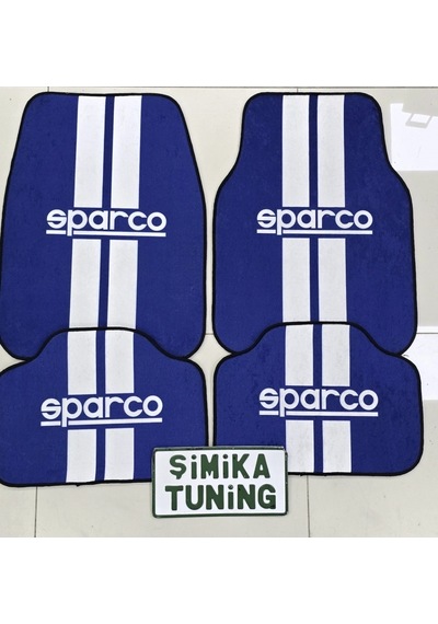 Sparco Mavi Dekor Oto Halı Paspas Üniversal Yıkanabilir Her Araca Uyumlu