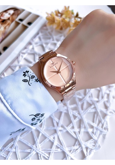 Ferro Rose Gold Renk 3 Atm Suya Dayanıklı Çelik Kordon Özel Tasarım Kadın Kol Saati Bfl21250awt-c4