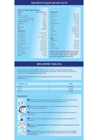 Aptamil 3 Çocuk Devam Sütü 800 G 4 Adet