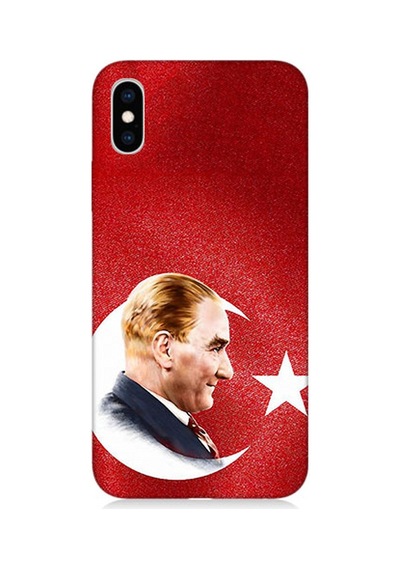 Apple Uyumlu iPhone X Silikon Kılıf Bayrak Ve Mustafa Kemal Atatürk