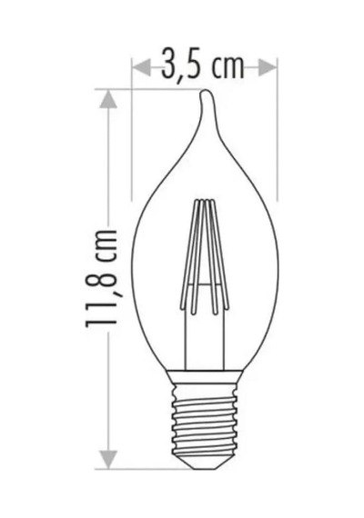 Rustik Kıvrık Buji Led Ampul 4 W E-14 2700k Amber Işık Şavk 500625 Seçenekler