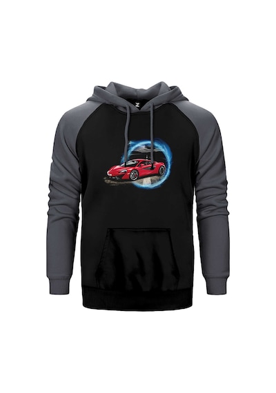 Asphalt 9 Legends 3d Car Gri Renk Reglan Kol Kapşonlu Sweatshirt Gri