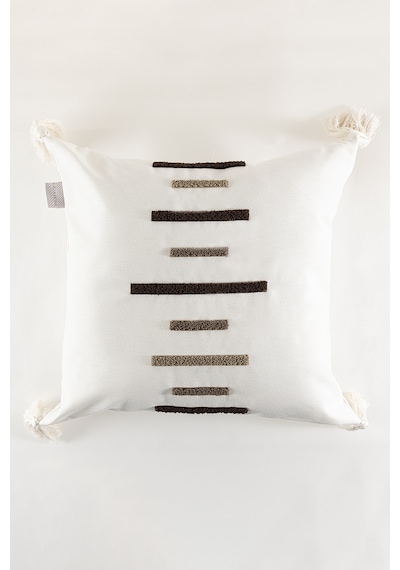 Koza Home Craft Multi Çizgi Desenli Püsküllü Boncuk Elyaf İç Dolgulu Kırlen Standart